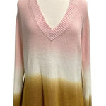 Anthropologie Ombre Dip-Dyed V-Neck Long Sleeve Pullover Sweater size Medium Photo 0
