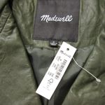 Madewell NWT  The Washed Leather Motorcycle Jacket in Dark Forest Green M $525 Photo 4