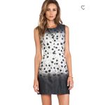 Milly Ombre Camellia Coco Dress Women Size 8 Black White Floral Cap Sleeve Mini Photo 2