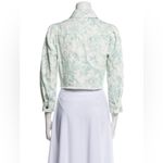 Elie Tahari Denim Cropped Long Sleeved Floral Printed Jean Jacket Size M NEW Photo 4