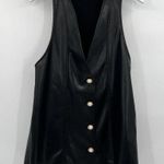ZARA  Faux Leather Pinafore Mini Dress Pearls Pockets Layering Women’s Size Small Photo 2