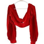 Jen's Pirate Booty Jen’s Pirate Booty NEW Red Gauze Cotton Crop Top Photo 0