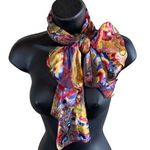 Multicolored Silky Sheer Scarf Photo 0