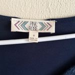 Pink Rose  Dark Blue Lace Accent Long Sleeve Top Photo 1