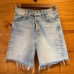 MOTHER The Tripper Cutoff Fray Denim Jean Shorts Skating On Thin Ice 26 Blue Photo 1