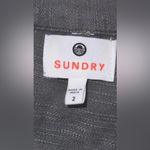 Sundry Anthropologie  Distressed Gray Utility Cargo Jacket Embroidered Stars Med Photo 2