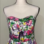 London Times  pleated floral strapless bow on front Photo 4