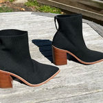 Steven By Steve Madden Nara Stacked Heel Sock Bootie in Black Size 5.5 Photo 0