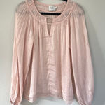 Aje Pink Silk Linen Gathered Sleeve Blouse (Small) Photo 0