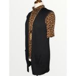 Michael Kors Leopard Short Sleeve Knit Top Spense Black Ribbed Knit Long Vest L Size L Photo 9