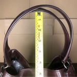 Coach  Oxblood Edie Studded Soft Leather Triple Section Turn Lock Shoulder Bag Photo 7