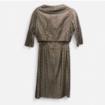 Vintage 50s Two Piece Brown Polka Dot Print Dress And Jacket Peter Pan Collar Size XS Photo 2