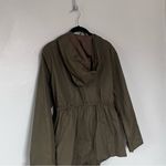 Ark & Co. hunter green, long, cargo jacket with a draw string waist. Small Photo 8