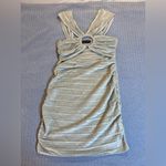 Pretty Little Thing women Dress Sand Velvet Ring Detail Ruched Size 10 Photo 7