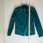 Lafayette 148 Womens Moto Jacket Blazer with Leather Trim in Emerald Green Sz 4 Photo 11