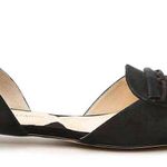 Adrienne Vittadini  Alvine D'Orsay Tassel Flats Shoe Black Suede Leather Size 9.5 Photo 0