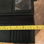 Timberland Black Leather Wallet Clutch Organizer Silver Tree Logo Women Photo 3