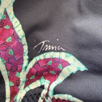 Trina Turk  Women's Navy Floral Bikini Bottom Size 10 Side Strap Gold Accent Swim Photo 7