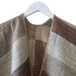NWOT Kollie Moore Women's Color Block Shawl Long Sweater Coat Scarf One Size Brown Photo 1