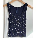 SKIMS  Cotton Rib Tank in Navy Daisy Print, Size Small Photo 3