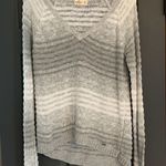 Hollister Sparkly Gray And White Striped Sweater Photo 0