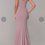 Dusty pink off shoulder prom dress Photo 2