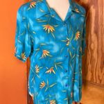 Vintage 90s California Crush Bright Floral Top Blue Size M Photo 4