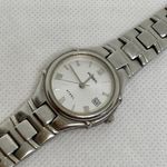 Fossil steel women date watch solid stainless steel 25mm round case 8” running Photo 1