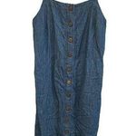 OAT New York denim jumper dress. Size 10. Button down Blue Photo 0