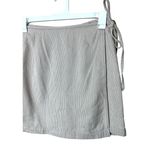 Fashion Bug Vintage Skort Size 10 Striped Mini Wrap Beige White Tie Detail Photo 1