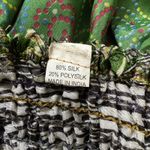 Vintage Silk Pixie Dress S/M Midi Smocked Layered Boho Cottage Gypsy Fairy Photo 6