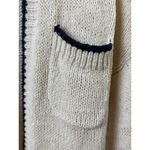 J.Crew Cream Cardigan Beach Sweater with Navy Contrasting Trim - Size - Large Photo 6