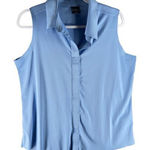 Belyn Key Womens Tops Size L‎ Stretch Sleeveless Polo Blue Size L Photo 0