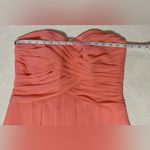 David's Bridal Strapless Short Crinkle Chiffon Front Cascade Dress Coral Reef 12 Photo 11