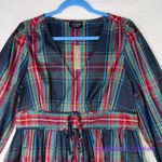 J.Crew New *flawed* V-Neck Taffeta Mini Dress in Stewart Plaid, size 12 Photo 5