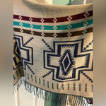 Reversible Southwest Shawl Poncho Ruana with Fringe Western Bohemian Tribal Black Size undefined Photo 4