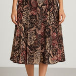 JM Collection  Women's Size 8 Boho Floral Print Maxi Skirt Black Pink Beige Photo 0