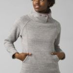 prAna  NWT thermal threads tunic jacket sweatshirt grey size XS kangaroo pocket Photo 0