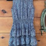 1. State Women's Black & White Leopard Print Mock Neck Tiered Mini Dress Size S Photo 2