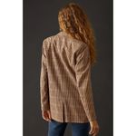 Scotch & Soda  Anthropologie Double-Breasted Brown Plaid Tailored Blazer‎ Large Photo 2