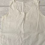 Women’s M White Sleeveless Top Basics Tank Top Henley Buttons Size Medium Photo 2