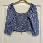 Kendall + Kylie  PACSUN Tie Front Bustier Top Blue Floral Size XS Photo 6