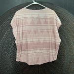 prAna  Organic Cotton Oversized Boxy T Shirt Womens M Pink Aztec Geometric Print Photo 1