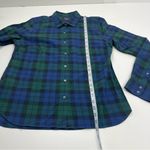 UnTuckIt Pipers Brook Blue Green‎ Solid Plaid Button Front Shirt Womens Size 10 Photo 6