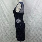 Parker  Black‎ Illusion Sequin Blue Cocktail Sheath Mini Dress Size L NWOT $460 Photo 6