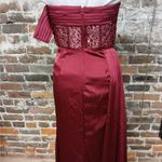 Faeriesty Formal Evening Gown Small Red Beaded Sequin Strapless Wedding Party Photo 6