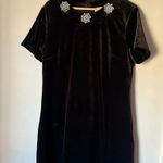 Michael Kors  Women's Black Embellished Velvet Mod Shift Dress Photo 1