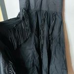 BIBHU MOHAPATRA Black Mid Cutout Fringe Detail Western Midi Dress size 8 Photo 7