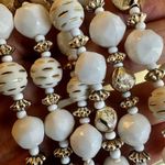 West Germany white and gold tone vintage triple strand necklace Photo 8