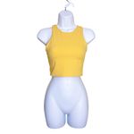 Athleta Conscious Crop Yellow High Neck Racerback Yoga Longline Bra Top size XS Photo 2